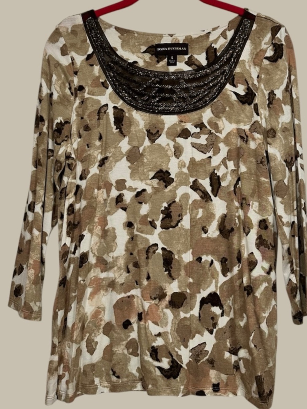 Dana Buchman Top Size S Brown Tan